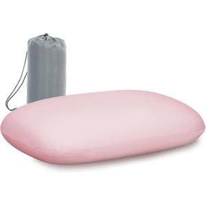 tuphen Camping Pillow Travel Pillow Cooling Memory Foam Pillows for Sleeping Camp Backpacking Airplane Trip Beach Outdoor Lightweight (Pink)
