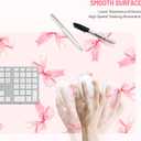 Mousepad Desk Mat Gaming Large Keyboard Cute Office Desktop Computer Laptop XXL Long Big Kawaii Aesthetic Girly Pretty Design Women Girl Gamer Oversized Wide 30x12'' Mousepad, Pink Bow