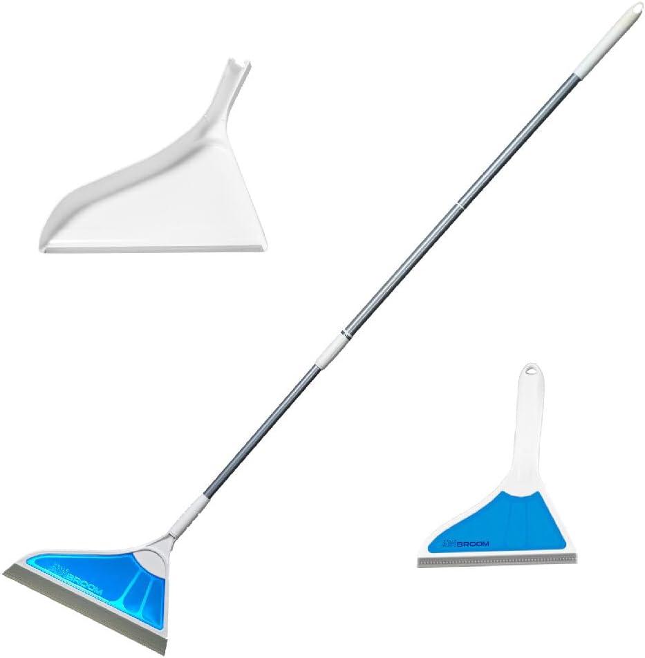 Helio Air Broom 2 Piece Kit All Surface Sweeper and Squeegee for Wet and Dry Cleaning Dust, Dirt, Liquids, Pet Hair, Tile, Hardwood Floors, Carpet, Furniture, Windows, Shower Doors As Seen on TV