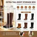 26 Inch Extra Tall Acrylic Display Case XXXXX-Large Tall Boots Shoe Box 13.8x 12.2x 23.6" Clear Collectible Display Cabinet with Magnetic Door,Stackable Long Boot, Multiple Pair of Shoes Storage Box