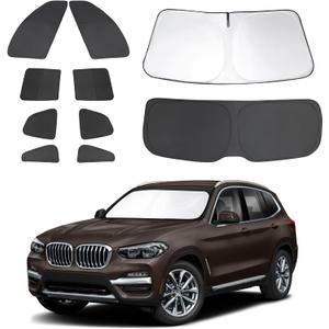 10PCS Window Shades for 2018-2024 BMW X3 Accessories Foldable Sunshade Side Rear Window Shade Cover Full Set Privacy Protection Keeps Car Cool