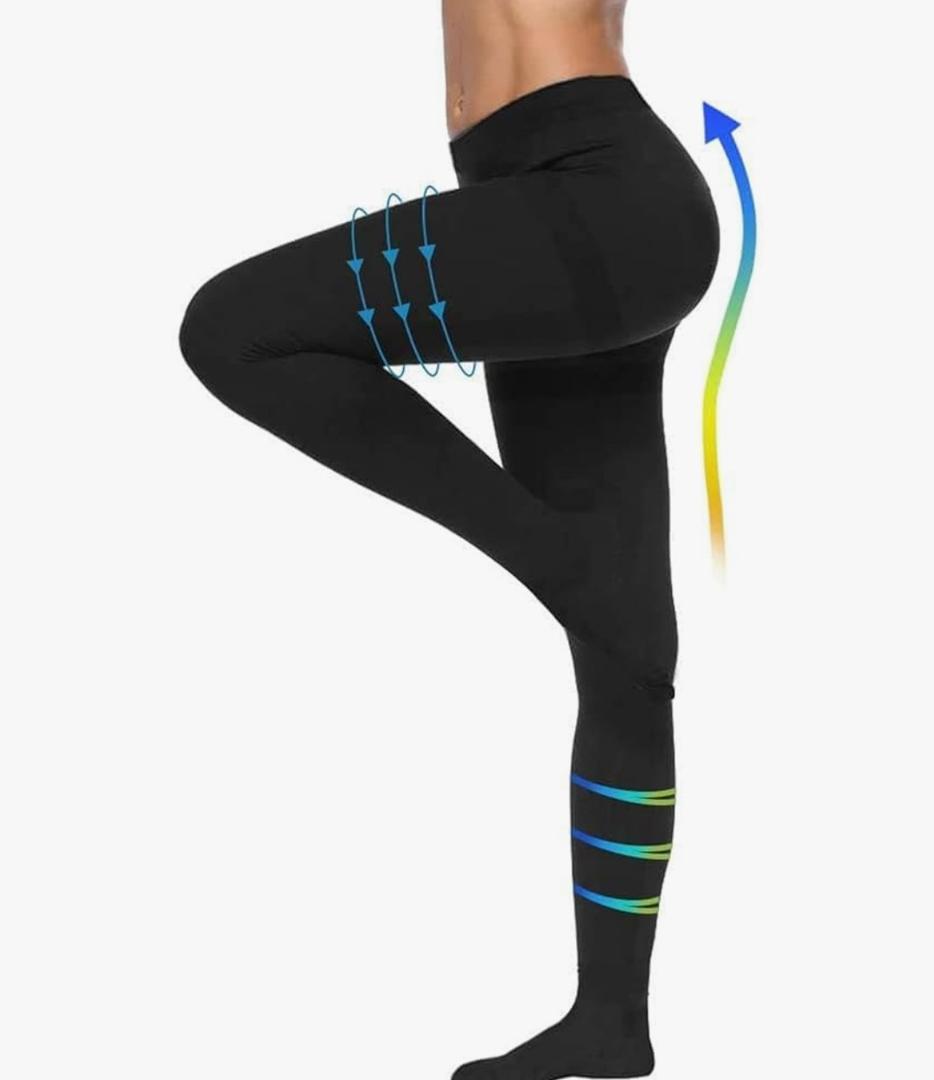 20-30mmHg Compression Pantyhose for Women, Medical Compression Stockings, High Waist Opaque Compression Tights for Lymphadema Edema, Swelling, Varicose Veins, Support Hose for Teacher Doctor S