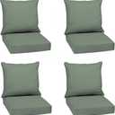 Arden earthFIBER Outdoor Deep Seat Cushion Set (4-Pack), 24 in x 24 in, Weather-Proof, Rain-Proof, Fade Resistant Patio Cushion for Chair, Sofa, and Couch Sage Green Texture