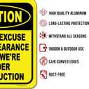 Caution Please Excuse Our Appearance While We're Under Construction - Caution Sign, Construction Signs, No Trespassing Signs - Aluminum Indoor or Outdoor Signs for Home, Office, Work - 8.5" x 10"
