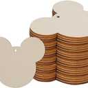 Wood Mouse Ornaments for Crafts 40Pcs Unfinished Wooden DIY Birthday Decorations Cute Party Favors Supplies Christmas Memorial Day Handmade Gift Pumpkin Blank Wood Planks - 40 Pack