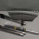 Rake Heavy Duty 6FT Long Garden Rake , 18.5 Inch Wide, 25 Metal Tines, Adjustable Stainless Steel Handle, Leaf Rakes for Leaves, Yards, Grass, Garbage, Weeds, Debris (Dark Gray)