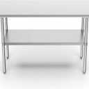 Stainless Steel Table for Prep & Work, 24x48 Inches, Metal Commercial Heavy Duty Table with Adjustable Under Shelf for Restaurant, Home and Hotel
