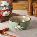 Ceramic Soup Bowls for Kitchen, 28oz Flower Bowls Set of 4, Suitable for Breakfast, Lunch, Dinner, Ideal for Ramen, Cereal, Pasta, Grains, Salads, Gifts, Kitchen Decoration