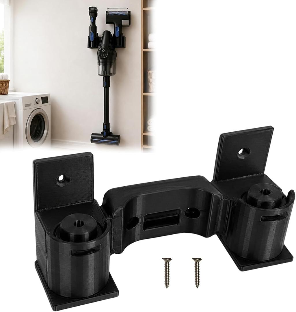Vacuum Wall Mount Holder for Levoit LVAC-300 Cordless Vacuum, Space-Saving Attachment Organizer for Laundry Room & Closet, Black