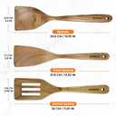 Natural Acacia Wood Spatula Set of 3, Nonstick Pan Safe Multipurpose Wooden Cooking Spatulas, Eco-Friendly Scratch-Proof Heat Resistant with Hanging Holes