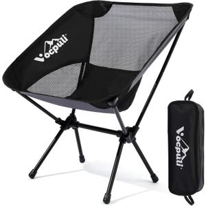 Camping Chair, Lightweight Folding Backpacking Hiking Chair, Compact Portable 330 lbs Capacity，Gifts for Men (Black -1pack