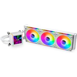 Lian Li GA II LCD 360MM AIO - Asetek 8th Gen - 2.88 IPS LCD Screen Liquid Cooler - Screen Recording for Videos and Photos - Pre-Installed UNI Fan SL-INF Fans (GA2ALCD36INW)