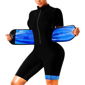 LMCOB Sauna Suit For Women Waist Trainers For Women Belly Fat Full Body Jumpsuit Adjust Waist Breathable Underarm, XXL