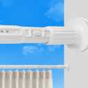 Tension Shower Curtain Rod 51-86 Inch,Adjustable Spring Shower Rod No Drilling for Window or Bathroom, Easy to Install, Never Rust,Very Secure,Rod Diameter 1.26 Inches-White