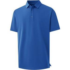 VEBOON Polo Shirts for Men Cotton Blend Moisture-Wicking Lightweight Performance Collared Mens Polo Shirts Shorts Sleeve (L)