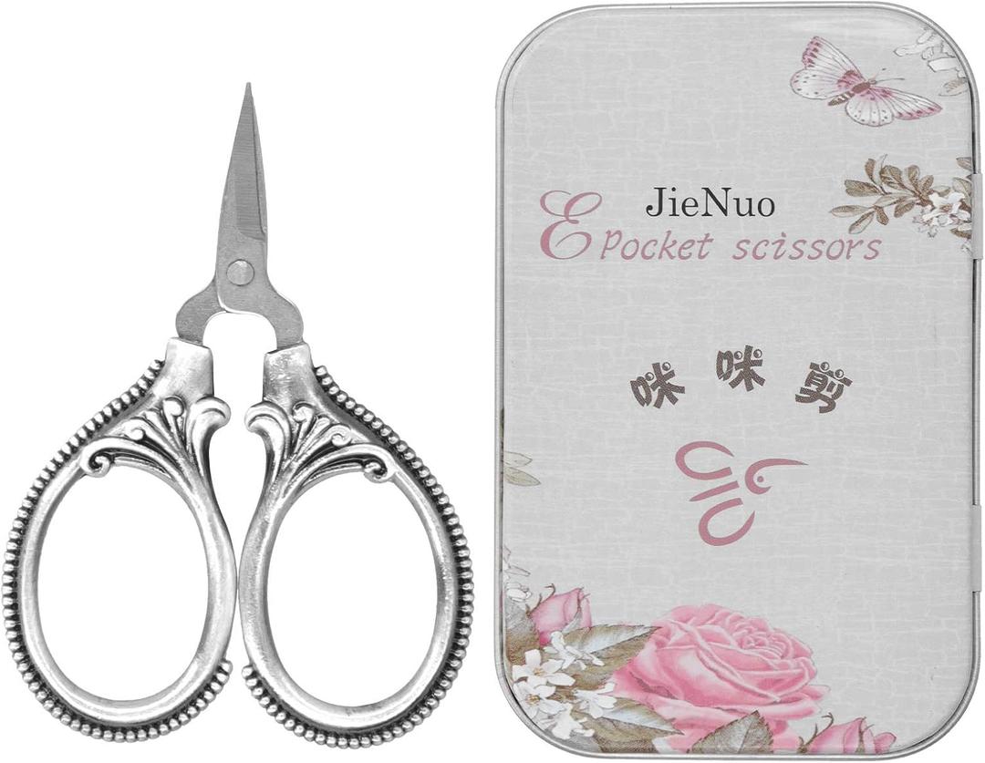 Acouto Stainless Steel Sewing Scissors Portable Thread Embroidery Tailor Handicraft Scissors Antique Copper (Silver)