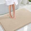 OLANLY Thick Memory Foam Large Bathroom Rugs 47x32, Extra Soft Absorbent Bath Rug, Quick Dry Bath Mats, Non-Slip, Machine Washable Carpet for Bathroom, Tub and Shower, Home Decor Accessories, Beige