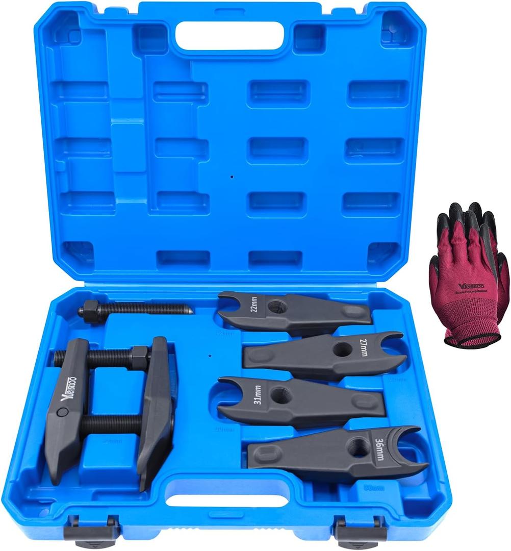 Ball Joint Separator Tool Kit, Compatible with BMW Benz Land Rover, Tie Rod Ends Remover Tool 22mm 24mm 27mm 31mm 36mm, with Carrying Case & Gloves