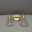 2-Light Gold Bathroom Light Fixture, Modern Bathroom Vanity Light Over Mirror Two Light Brushed Gold Vanity Lights for Wall Sconce Lighting, E26 Base,Gold