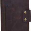 Handcrafted Genuine Leather Bible Cover  Fits Small Size Bibles Up to 58 Inches  Rustic Brown Journal Cover with Snap Closure & Pen Loop (Espresso)