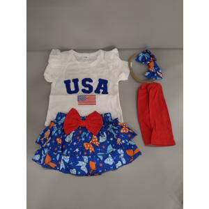 My 1st 4th Of July Baby Outfit, Pack of 2, White, 9-12 Months
