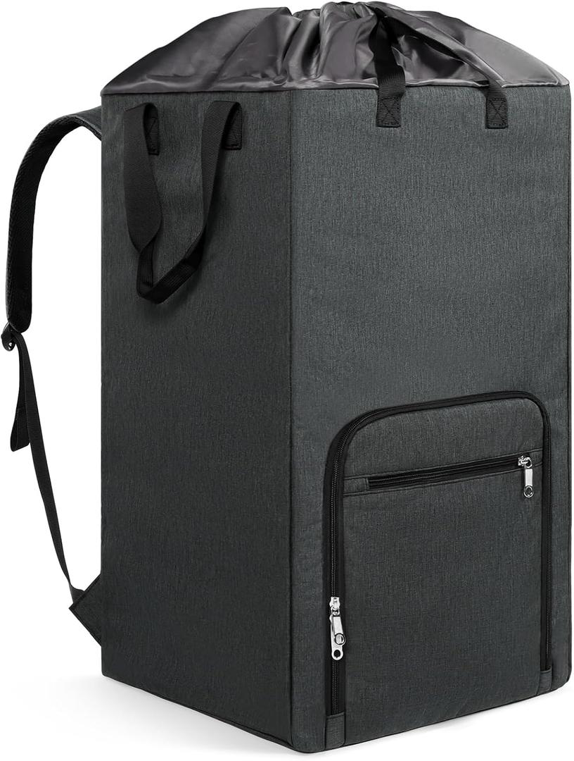 Bukere Laundry Backpack for College Students Dorm Essentials, Extra Large 90L Hanging Bag with Adjustable Shoulder Straps, Portable Laundry Tote for Apartment, Laundromat, Travel (Midnight Grey)