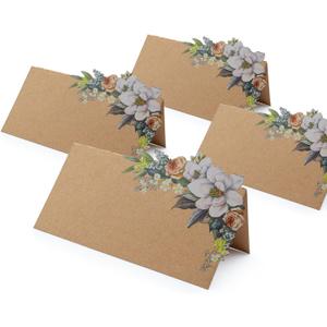 48 Spring/Summer Rustic Floral Theme Wedding Place Cards in Kraft Cards (Kraft Brown without Border)