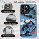 Sports Shoes Brand Phone Case Compatible with iPhone 13/14 Case 6.1 inch, Cool Ins Off Classic Sneakers White or Black Label Aesthetic Non-Slip Shockproof Drop Protection Cover