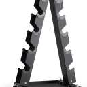 LIONSCOOL Premium Solid Steel Dumbbell Rack Stand Only, A-Frame Portable Weight Storage Organizer with Tray and Wheels (Medium, 300 LBS)