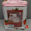 Jay Franco Strawberry Shortcake Toddler Comforter Set - 4 Piece Bedding Includes Sheet Set & Pillow Cover - Super Soft Pink & White Kids Bedding