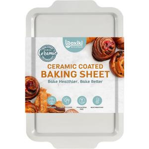 Boxiki Kitchen Nonstick Ceramic Jelly Roll Pan, 15 x 10 Inches - PTFE & PFOA Free Baking Pan Perfect for Every Kitchen - Multipurpose Cookie Sheet for Baking, Roasting, and More