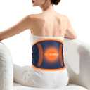 Cordless Heating Pad with Massager for Back Pain Relief, Portable Lower Back Massager 8000mAh Rechargeable, Birthday Gifts for Women Men Mom Dad Seniors Auto Shut Off with an Extension Strap