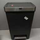 Rubbermaid Premier Series III Step-On Trash Can for Home and Kitchen, with Stainless Steel Rim, 12.4 Gallon, Charcoal, for Home/Kitchen/Garage/Apartment/Office