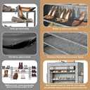 Covered Shoe Rack Tall Metal Shoes Rack Organizer for Entryway Garage Closet Tall Shoe Shelf Shoe Storage Cabinet Free Standing Large Garage Shoes Racks Organizer (23L x 12W)