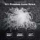 PureDown Goose Down Comforter Twin Size 800 Fill Power, 100% Cotton All Season Duvet Insert 700 Thread Count, Cloud Fluffy Pinch Pleat Extra Warmth
