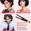 Mini Flat Iron Hair Straightener 1/3 Inch Pencil Flat Iron for Women Portable Travel Straightener and Curler 2 in 1 for Short Hair Beard and Pixie Cut with Adjustable Temp