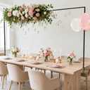 Fomcet Over The Table Rod Stand with Clamps 13"-42'' Tall 29"-98" Length Metal Black Adjustable Table Arch Hanging for Wedding Birthday Party Christmas Anniversary Decoration