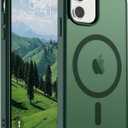 SUPFINE Magnetic for iPhone 11 Phone Case (Compatible with MagSafe) (Military Grade Drop Protection) Slim Translucent Matte Shockproof with Anti-Fingerprint Phone Case, Forest Green