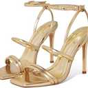 Elisabet Tang 4 inch Stylish Ankle Strap Stiletto Sandals for Women - Sexy Square Open toe Gladiator High Heels for Party Commuting Daily use 7.5