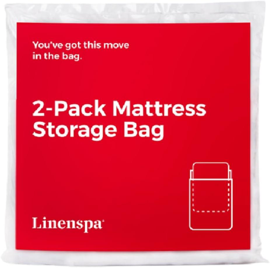 Linenspa Mattress Bag  2 Pack Queen / Full size Mattress Bags for Moving, Storage & Disposal  Durable Plastic Cover for Moving