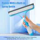2 Pcs 3 in 1 Window Squeegee Cleaner,3 in 1 Spray Squeegee,WindowSqueegee with Spray,Squeegee for Shower Glass,for Car, Home, Kitchen Window,All-Purpose Window Cleaner Tool (Blue+White)