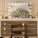 ouboyo 36''X24'' Hollywood Vanity Mirror with Lights, Lighted Makeup Mirror with 16 Dimmable LED Bulbs, 3 Color Lighting Modes & Stepless Dimming, USB & Type-C Charging Port, Wall Mounted Or Tabletop