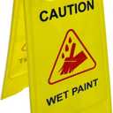 2 Pack Caution Wet Paint Sign, Foldable Sturdy Double-Sided Safety Warning Signs, A-Frame Standing Floor Sign, 23.6 x 11.4 inches