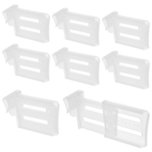 ASTIMESA 7 Pcs Adjustable Clear Fridge Divider Set, Retractable Fridge Door Organizer Clip, Snap-On Unexpanded: 3.1 x 1.9 Inches (8 x 5 cm) Expanded: 4.7 x 1.9 Inches (12 x 5 cm)