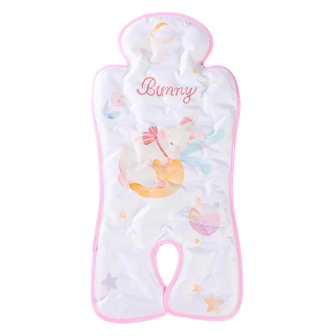 HRPR Car Seat Cooling Pad for Babies & Toddlers | Non Toxic, Soft, Breathable Cooling Mat for Car Seats, Strollers, Cribs | Lightweight, Foldable, Easy Clean Toddler & Infant Cooling Pad (Bunny)