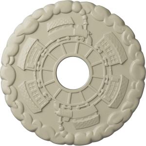 Ekena Millwork CM18KDCYF Kendall Train Station Ceiling Medallion, Clear Yellow