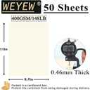 50 Sheets 148lb Cream Cardstock, 8.5" x 11", Extra Heavy Duty Off-White Paper for Card Base DIY Craft Card Making, 148LB Cover 400 GSM