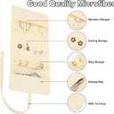 uxcell Travel Jewelry Bag Roll, Foldable Jewelry Travel Organizer with Tie Close Microfiber Jewelry Storage Roll Jewelry Case for Women Gift Necklaces Earrings Rings Bracelets, Beige