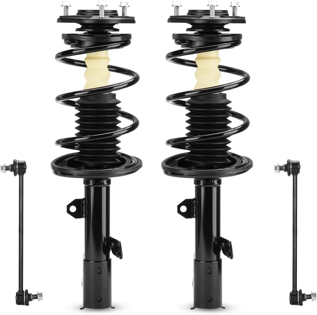 Front Struts w/Coil Spring & Sway Bar Links for 2009-2012 Corolla ONLY 1.8L / 2011-2013 Matrix ONLY 1.8L, Strut Shock Absorber Assembly Replace 832597 832598 K90433