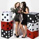 Ctosree 12 Pcs Large Casino Dice Boxes 11 in Casino Theme Party Decoration Las Vegas Themed Night Jumbo Giant Vegas Dice Centerpieces Table Top for Graduation Prom Birthday Party(Black, White, Red)